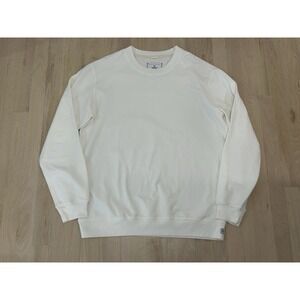 REIGNING CHAMP White Crewneck Sweatshirt Sz Large Cotton Made in Canada